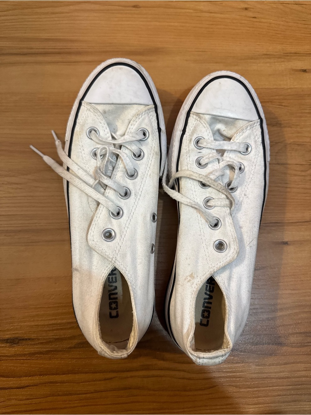 Converse White Low-Top Canvas Sneakers